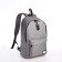Youth backpack from textiles on a zipper, 3 pockets, headphone opening, color gray color