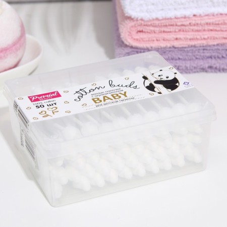 Cotton sticks for children's hygiene Premia with a limiter of 50 pcs.-1