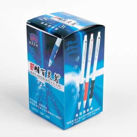 Ballic handle, 0.5 mm, blue rod, with a rubber holder, MIX case-4