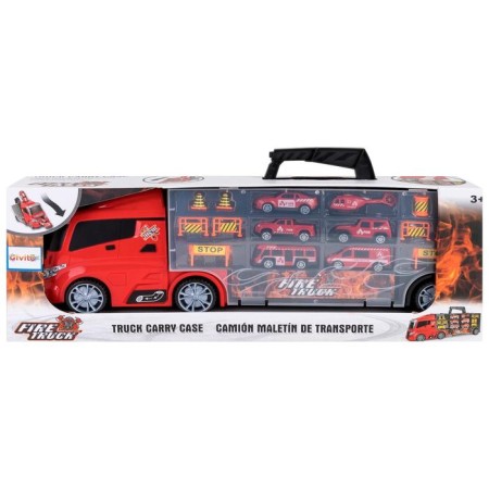 Auto -Vorot Case Givito "Service Service", with cars, with a tunnel, red color, 51.5 cm-3
