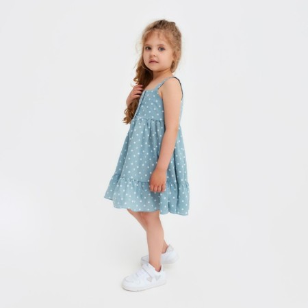 Sarafan children's kaftan "peas", p. 34 (122-128), blue-1