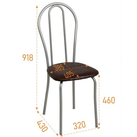 Vienna 2 chair, silver metallic/chocolate reptile-2
