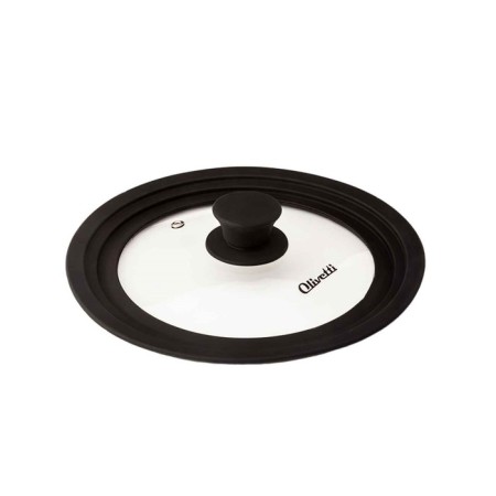 Olivetti Glu28 pan cover with silicone rim and pen, glass, 3 sizes, d = 28/30/32 cm-2