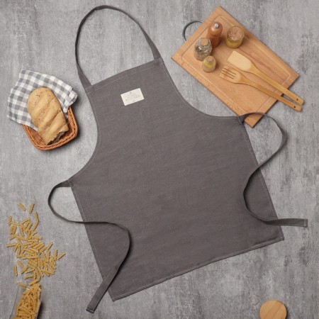 Apron Ethel Eco Light Grey, 60x70cm, 100% flax, 245 g/m2-3