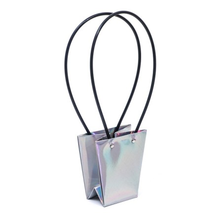 Bag for flowers holographic moisture-resistant, 12x12-8x8-12.5 cm. 1 pcs-1