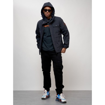 Sports male jacket, size 48, dark blue color-4