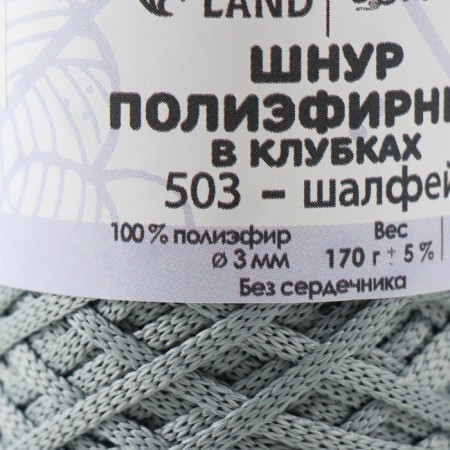 Swear flat cord is polyester in tolls 100m/170g (+/- 5%) sage - 503-3