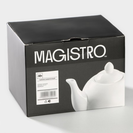 Teapot Porcelain Hot Magistro "Blanche", 500 ml, white color-8
