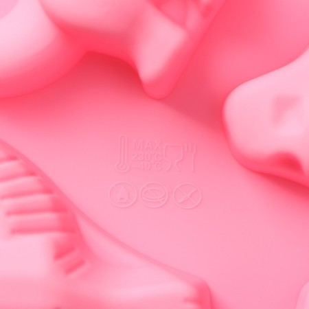 Baking uniform “Animals. Dinosaurs”, silicone, 29 × 21 cm, 6 cells (10.4 × 7.2 cm), pink color-3
