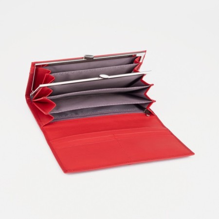 Women's wallet on magnets, red color-2