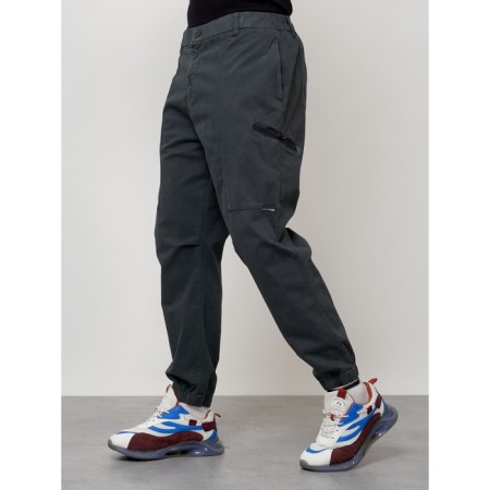 Cargo jeans men, size 46-48, dark gray color-5
