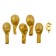 Set of candle in a cake + 5 balls, number 6, gold