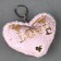 Soft toy "heart" with sequins, on the key fob, 10 cm, pale pink color