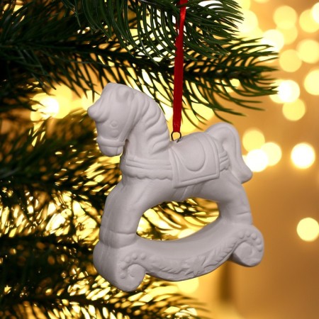 Christmas tree decoration for coloring "catka" with a suspension, brush