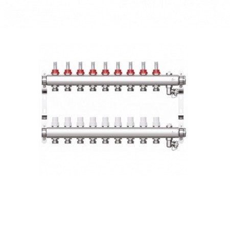 Collector Group STI, 1 "X3/4", 9 outputs, with consumables, stainless steel