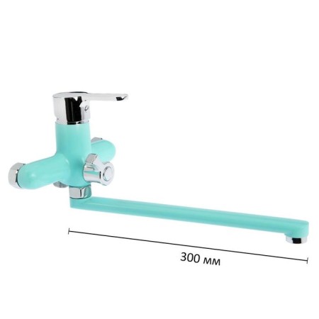 Accoona A7167M bath mixer, with shower set, silumin, turquoise color-1