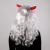 Carnival wig with red horns, white color, 130 g