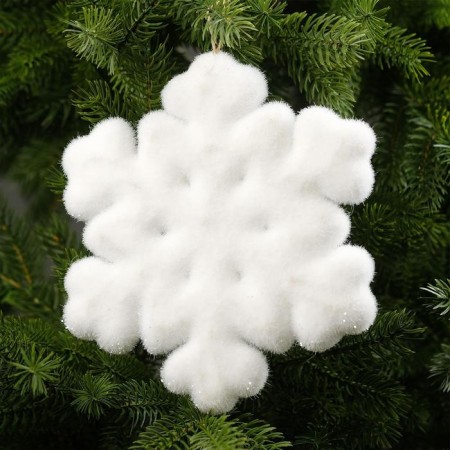 LED figure "Snowflake" 20 cm, phlock, batteries CR2032x2 (not complete), glow of warm white-1