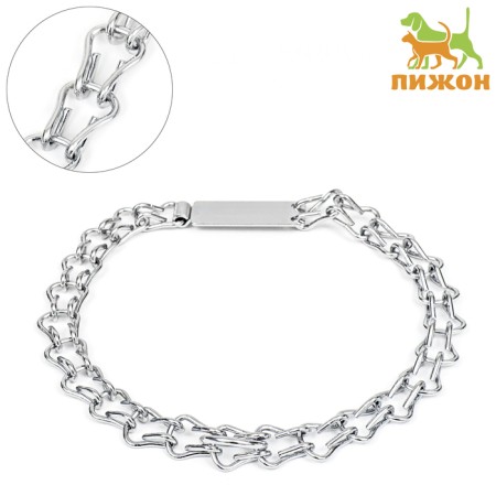Collar - a noose with a sign for engraving, weaved, 60 cm, wire thickness 3 mm