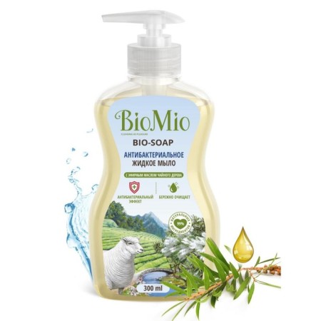 Antibacterial Liquid soap BIOMIO BIO-SoAP with tea tree oil, 300 ml