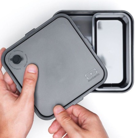 Square lunch-box, black, 1.7 liters-1