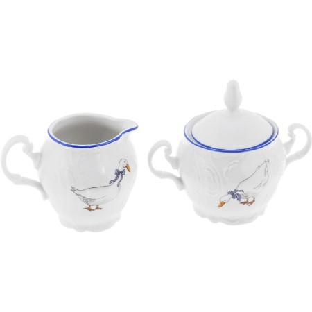 Tea Service 6/9 Bernadotte, Decor "Geese", 15 items-2