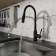 MILARDO MEAL M01BL2FM05 kitchen mixer, pouring 200 mm, flexible surge and shower nozzle, black mA