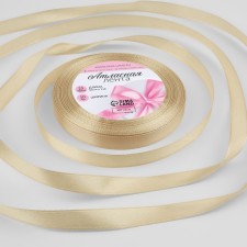 Satin tape, 10 mm × 23 ± 1 m, color light-beige No. 173
