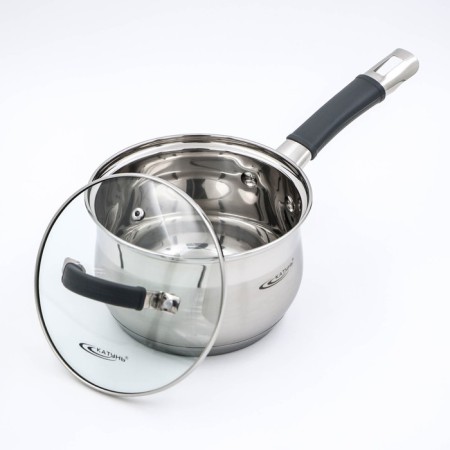 Bucket "Irida", 1.9 l, d = 16 cm, capsule, glass cover, plastic handle, induction-1