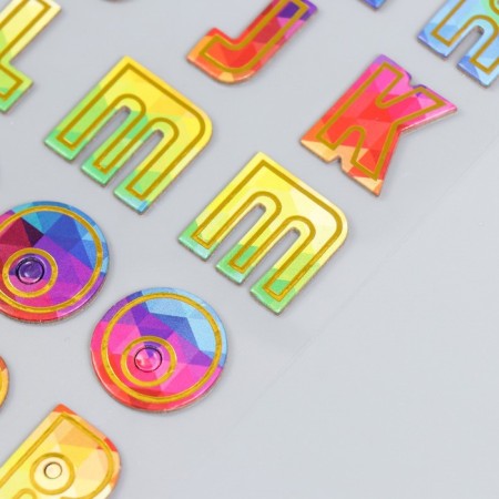 Plastic sticker "English alphabet and numbers. Rainbow" 31x14 cm-1