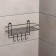 Bath shelf straight, 4 hooks, 33 × 12.5 × 21cm, black color