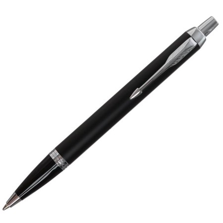 Ballpoint pen Parker IM Essential K319 Matte Black CT M 1.0 mm, brass body, blue ink-1