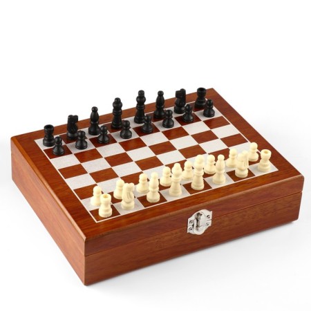 Set 6 in 1: Flaw 8 OZ, pile, funnel, cards, cubes 5 pcs, chess, 18 x 24 cm-1