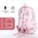 School backpack of textiles on lightning, 3 pockets, pink color