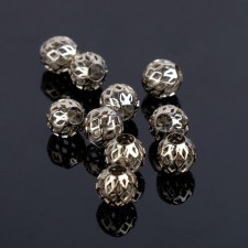 Crimp (clamping bead) SM-396 (set 10pcs), 8mm, silver color