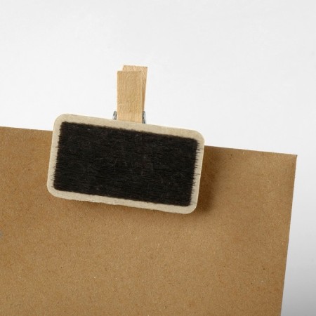 Cretaceous price tag "on the clothespin" 4 × 3.5 rectangle, (packaging 10 pcs.), Black color-1