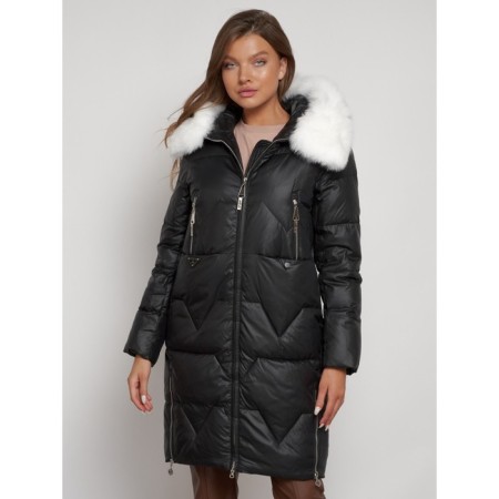 Coat insulated winter female, size 50, black color-24