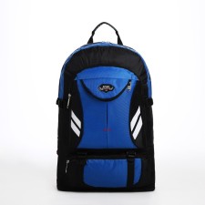 Tourist backpack on lightning, 4 outer pockets, blue/black color