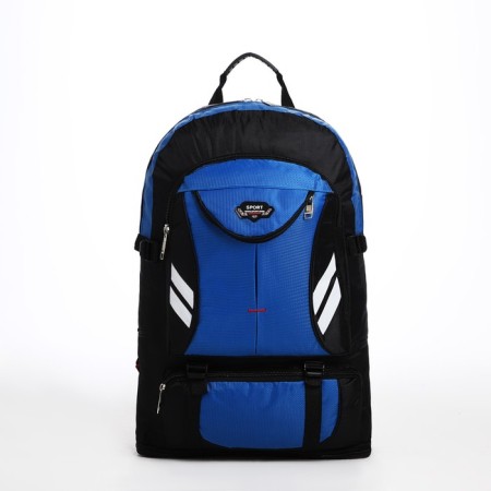 Tourist backpack on lightning, 4 outer pockets, blue/black color