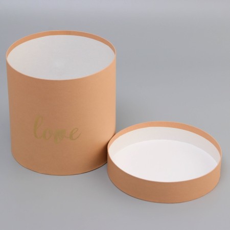 Round Box with embossing "love" coffee with milk 18*18*18cm-5