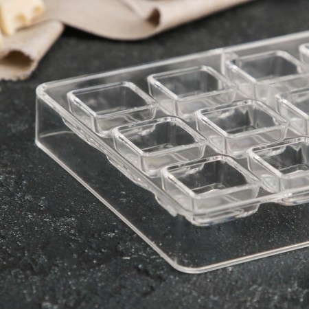 Konfinetta chocolate form “Toffi. Square ”, 27.5 × 13.5 × 2.5 cm, 21 cells (2.5 × 1.5 cm)-1