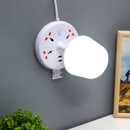 Board Lamp "ERA" LED 5W 3000K-6000K 4 outlet 2xUSB2.0 MIX 15x15x22cm RISALUX-16