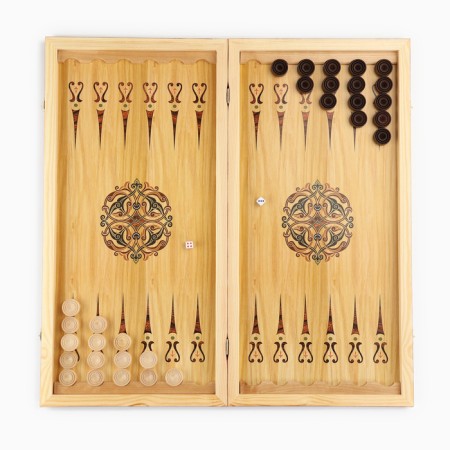 NARDS "Volk", wooden board 60 x 60 cm, with a field for playing checkers-2