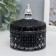 Casket Glass "Rombs and Dome" Black with silver 11x8.5x8.5 cm