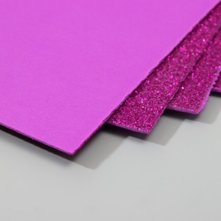 A set of glitter foamiran (5 sheets) 2 mm 20x30 cm, purple-2