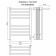 Terminus heated towel rail "Aurora" P8, 500x800 mm, on the right, black muars
