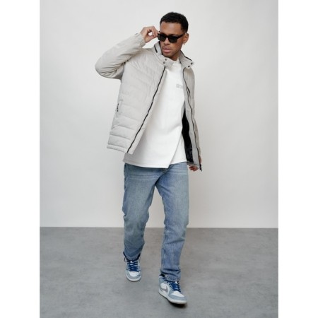 Male spring jacket, size 52, light gray color-7