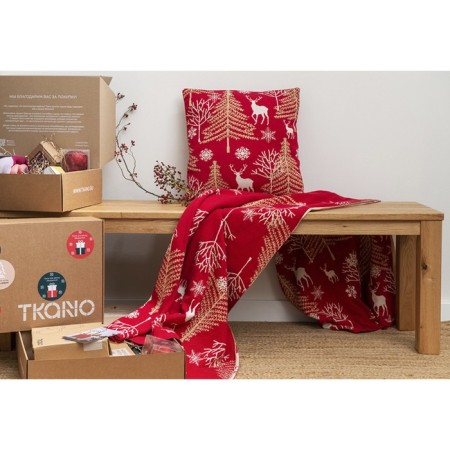 Плед с новогодним рисунком winter fairytale из коллекции new year essential, 130х180 см-5