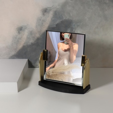 Mirror desktop, mirror surface 15 × 17.5 cm, golden color-2