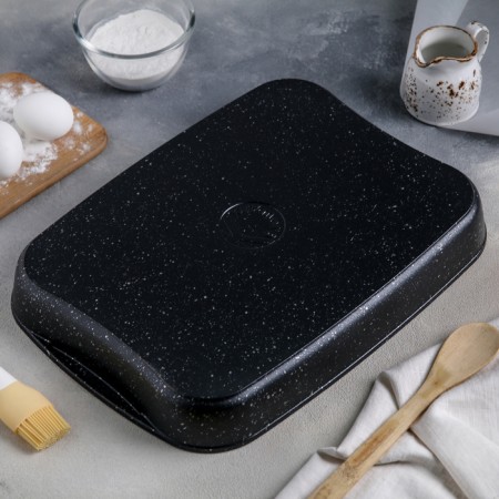 Baking she, 40 × 29.5 × 5 cm, anti -stick coating, dark marble color-2